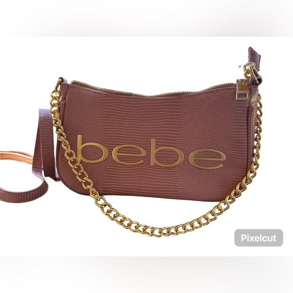 bebe Brown Crossbody Bag with Gold Chain - Picture 1 of 4